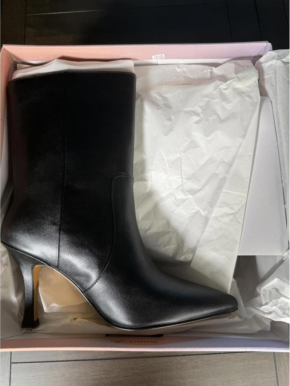 NWB Lisa Vicky Arthaul-V Black Sheep Nappa Stiletto Heel Boots 9.5 - Picture 2 of 8